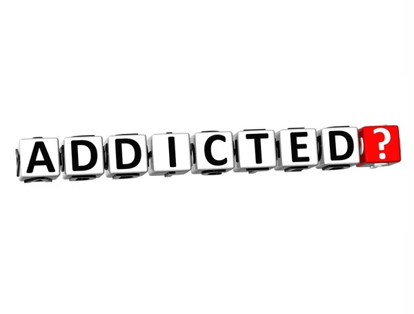 3D Word Addicted на белом фоне — стоковое фото