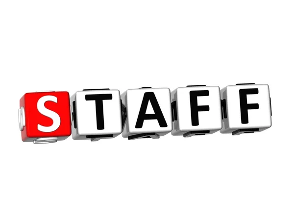 3D Word Staff on white background — Stock Photo, Image