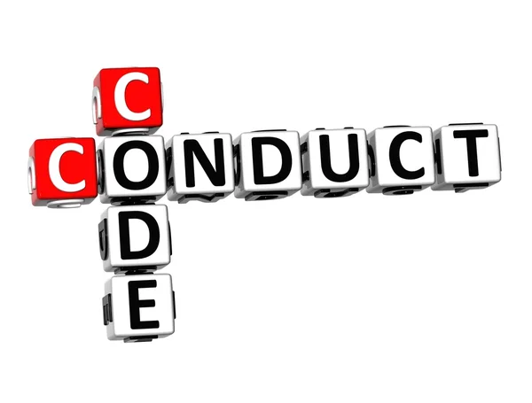 3D Crossword  Conduct Code  on white background — Stock Photo, Image