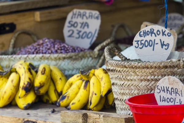 Traditional food market in Zanzibar, Africa.