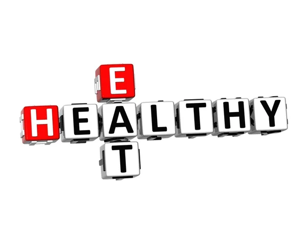 3D Crossword Eat Healthy on white background — Stock Photo, Image