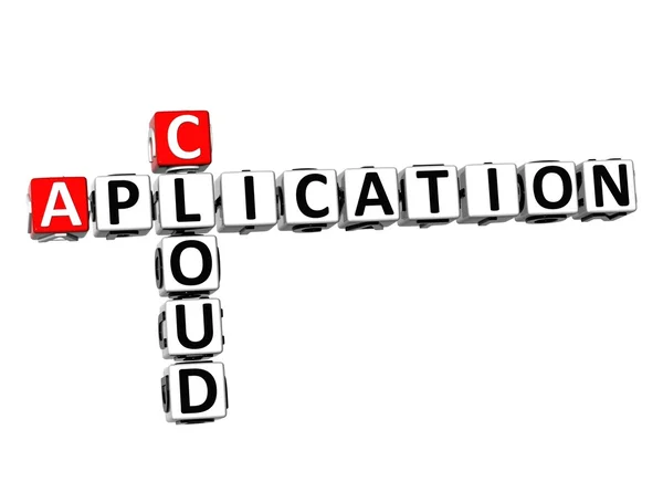 3D Crossword Cloud Aplication on white background — Stock Photo, Image