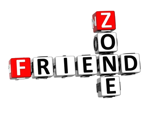 3D Crossword Friend Zone em fundo branco — Fotografia de Stock