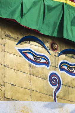 Stupa in Swayambhunath Maymun Tapınağı Katmandu, Nepal.