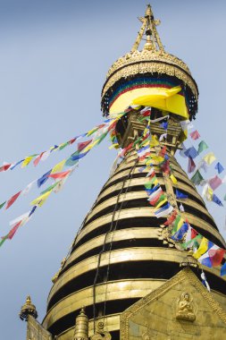 Stupa in Swayambhunath Maymun Tapınağı Katmandu, Nepal.