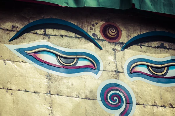 Stupa in Swayambhunath Maymun Tapınağı Katmandu, Nepal.