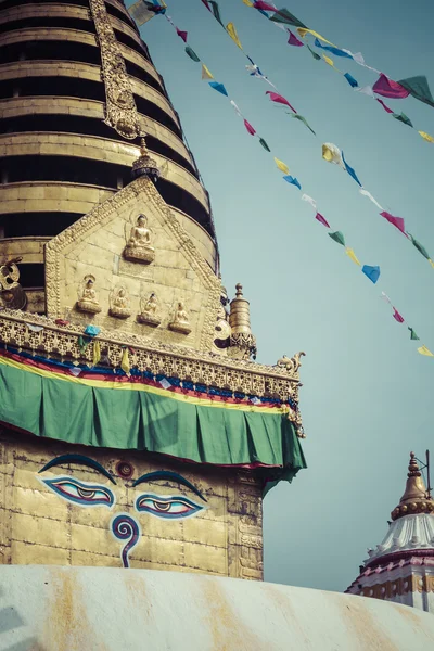 Stupa ve Swayambhunathu Opičí chrám v Káthmándú, Nepál. — Stock fotografie