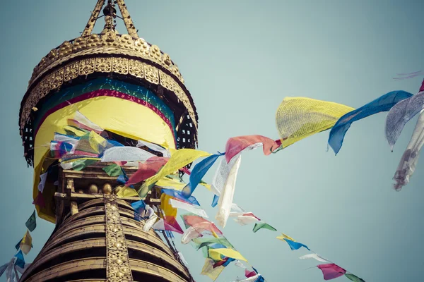 Stupa in Swayambhunath Maymun Tapınağı Katmandu, Nepal. — Stok fotoğraf