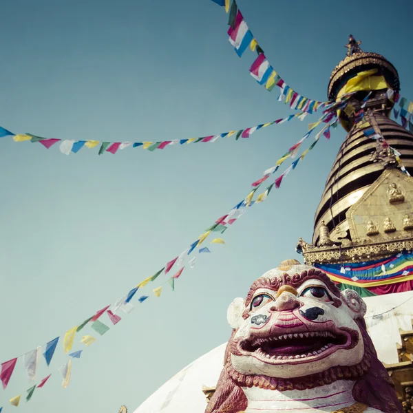 Stupa ve Swayambhunathu Opičí chrám v Káthmándú, Nepál. — Stock fotografie