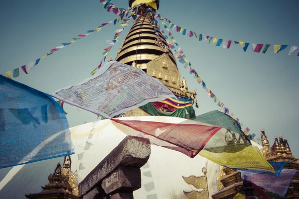 Stupa ve Swayambhunathu Opičí chrám v Káthmándú, Nepál. — Stock fotografie