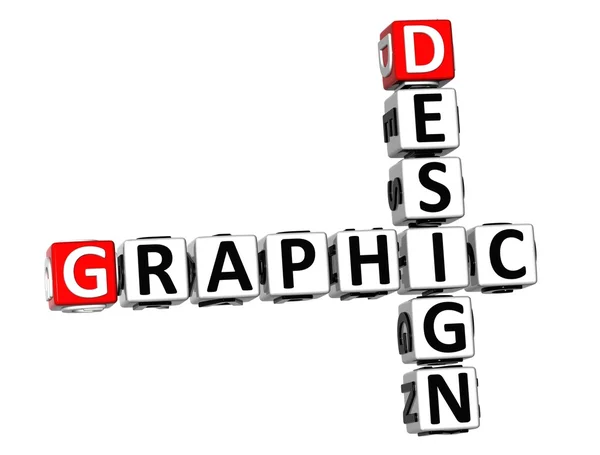 3D Crossword Graphic Design on white background — Stock Photo, Image