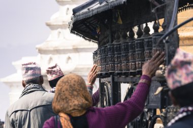 Swayambhu, Katmandu, Nepal, ibadet tekerlerimi