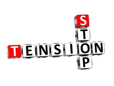 3D bulmaca gerginlik durdurmak beyaz arka plan üzerinde