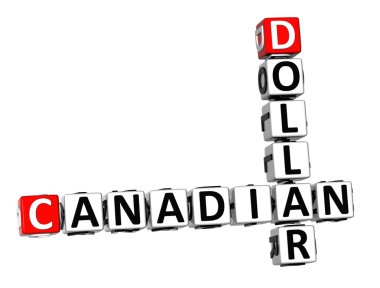 Beyaz arka plan üzerinde 3D bulmaca Kanada Doları
