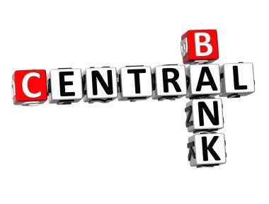 Beyaz arka plan üzerinde 3D bulmaca Merkez Bankası