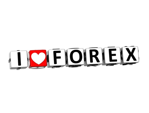白い背景に外国為替を愛する 3 d クロスワード — ストック写真