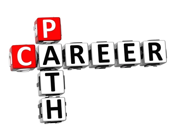 3D Crossword Career Path on white background — Stock Photo, Image
