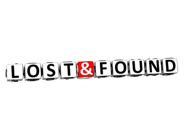 3D Word Lost and Found on white background — Stock Photo, Image