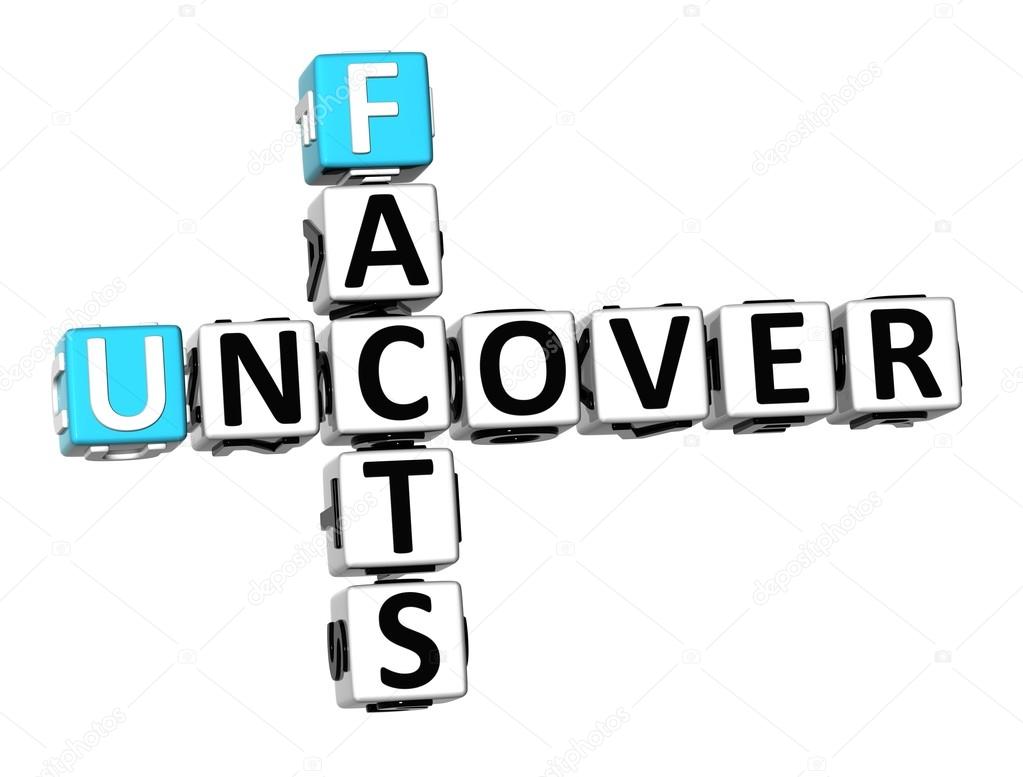3D Crossword Facts Uncover on white background