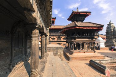 Durbar Square Bhaktapur, Katmandu, Nepal tapınakları.