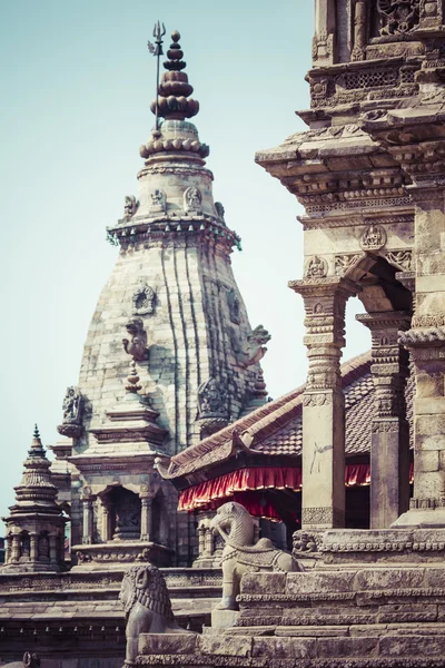 Tempels van Durbar Square in Bhaktapur, Kathmandu, Nepal. — Stockfoto