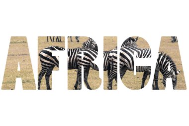 Word Afrika vahşi hayvanlar üzerinde.