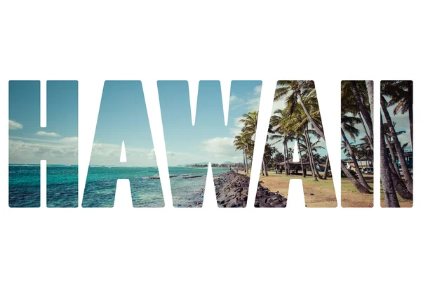 Word Hawaii üzerinde popüler yerler. — Stok fotoğraf