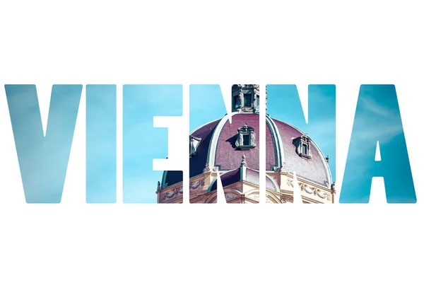 Λέξη VIENNA πάνω από τα παραδοσιακά σύμβολα. — Φωτογραφία Αρχείου
