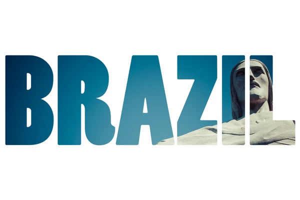 BRASIL palabra sobre lugares famosos en Río de Janeiro . — Foto de Stock