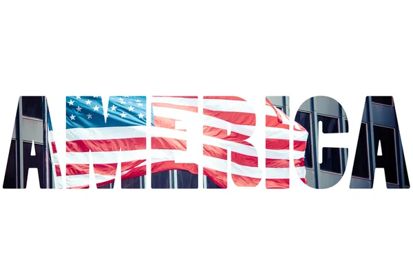 Word AMERICA over traditional symbols. — Stock Photo, Image