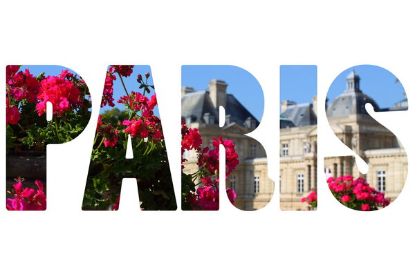 Слово ПАРИЖ над традиционной архитектурой
.
