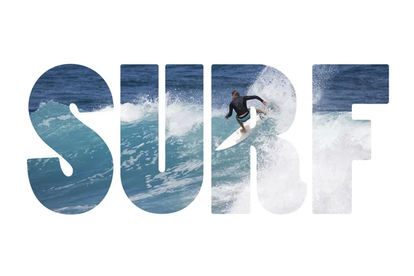 Word Surf binme dev okyanus dalgası Hawaii — Stok fotoğraf