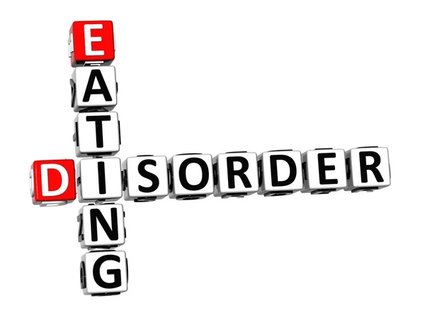 3D Crossword Eating Disorder over white background. — Stock Photo, Image