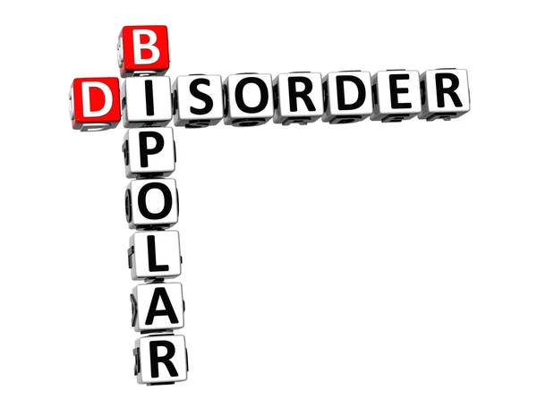 3D Crossword Bipolar Disorder over white background. — Stock Photo, Image