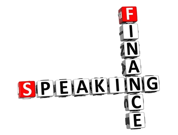 3D Crossword Finance Speaking over white background. — Stock Photo, Image
