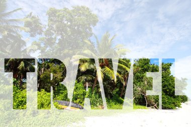 Word seyahat tropikal ada üzerinde.