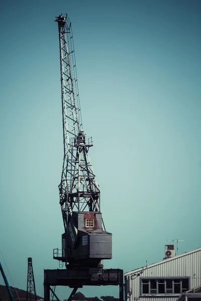 Dockside crane, Wellington hamn Nya Zeeland. — Stockfoto