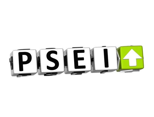 3D Psei aktiemarknaden Block text på vit bakgrund — Stockfoto