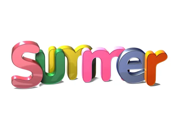 3D colorido Palavra Verão no fundo branco — Fotografia de Stock