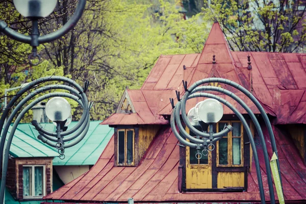 Geleneksel Lehçe ahşap kulübe gelen zakopane, Polonya. — Stok fotoğraf