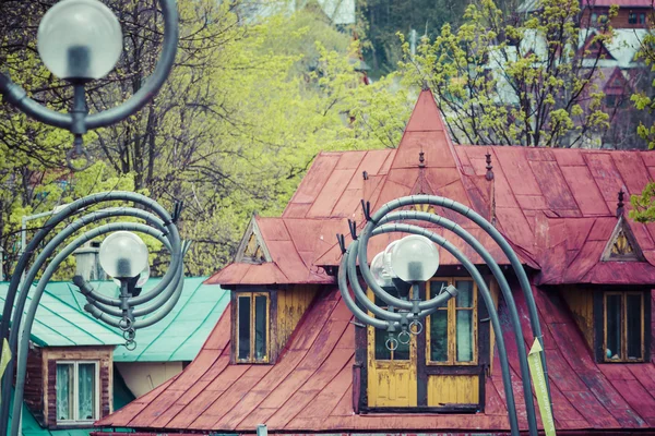 Traditionele Poolse houten hut van zakopane, Polen. — Stockfoto