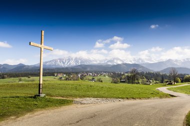 Tatra Dağları Panoraması bahar zaman, Polonya