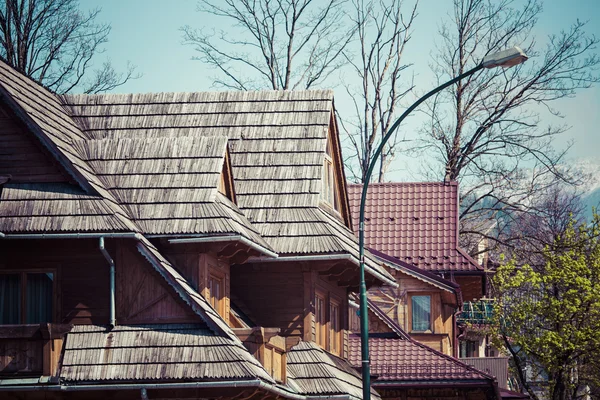 Cabana de madeira tradicional polonês de Zakopane, Polônia . — Fotografia de Stock
