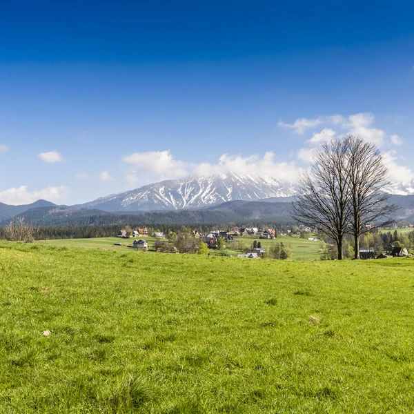 Panorama van de Tatra gebergte in de lentetijd, Polen — Stockfoto