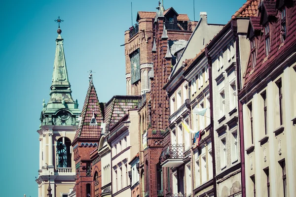 Arquitectura tradicional en la famosa ciudad polaca, Torun, Polonia . —  Fotos de Stock