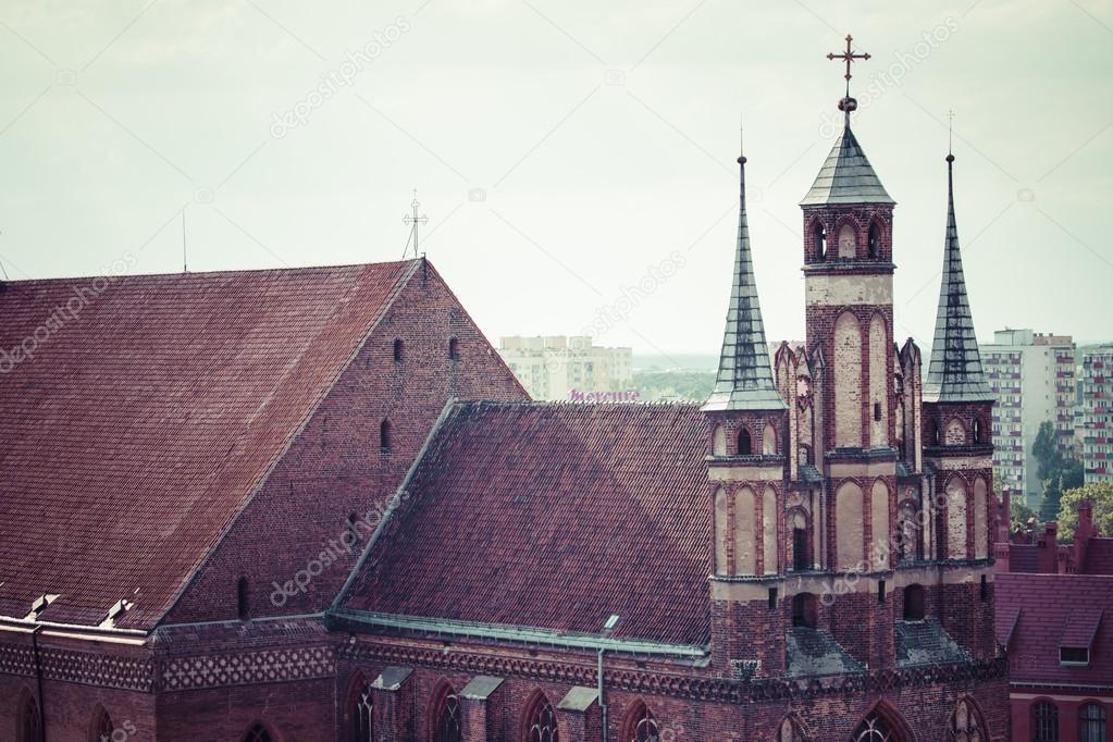 Traditional architecture in famous polish city, Torun, Poland.