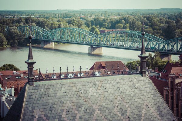 Poland - Torun, city divided by Vistula river between Pomerania 