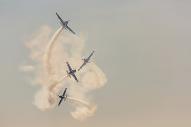 POZNAN, POLAND - JUNE 14: Aerobatic group formation 