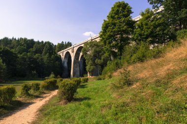 stanczyki, mazury, Polonya eski beton demiryolu Köprüsü