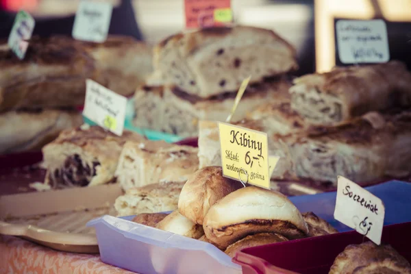 Traditional cake at the street market in Poland. — Stock Photo, Image